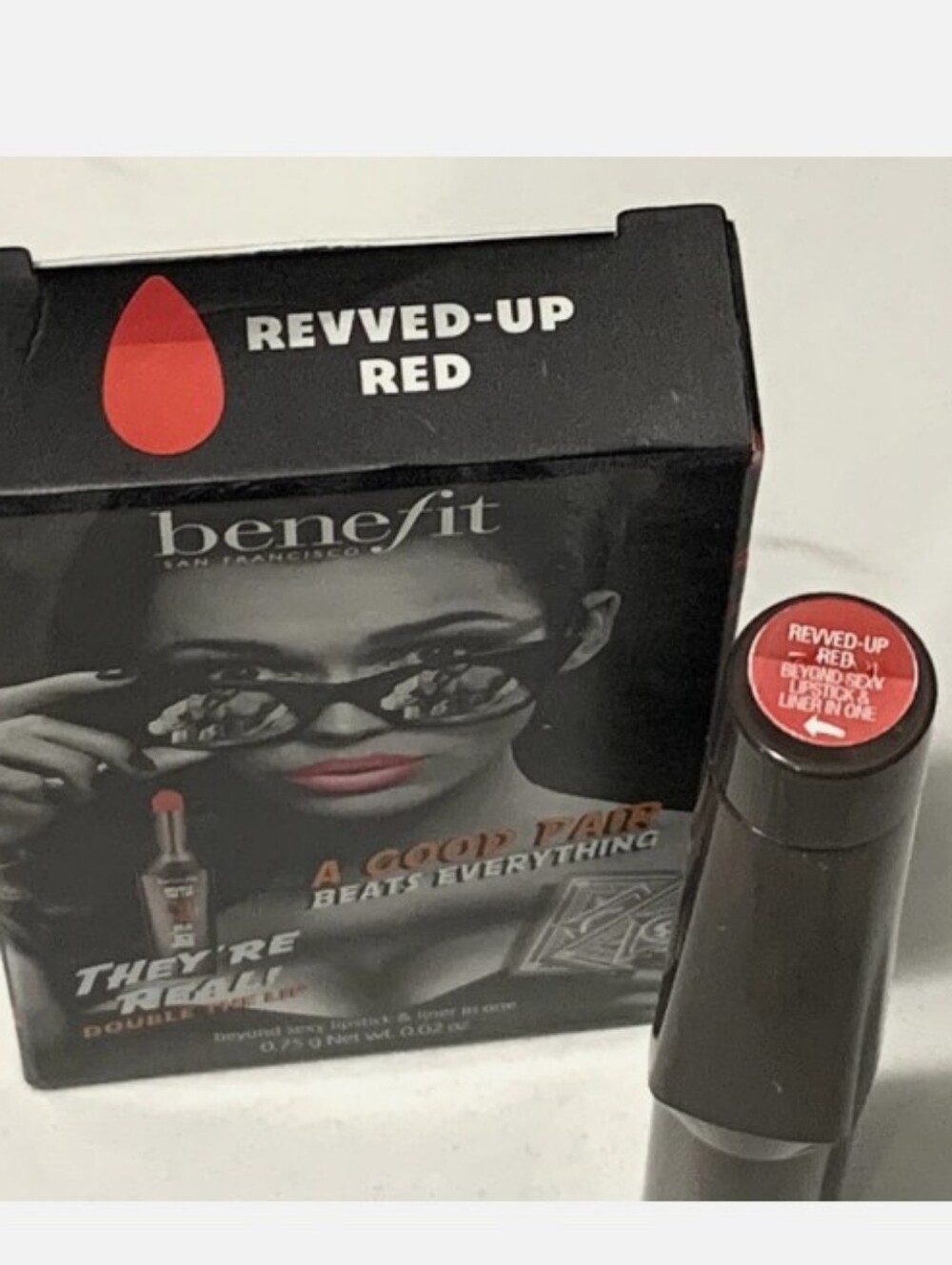 Benefit They're Real Double The Lip Lipstick & Liner in One Revved-Up Red 0.02oz